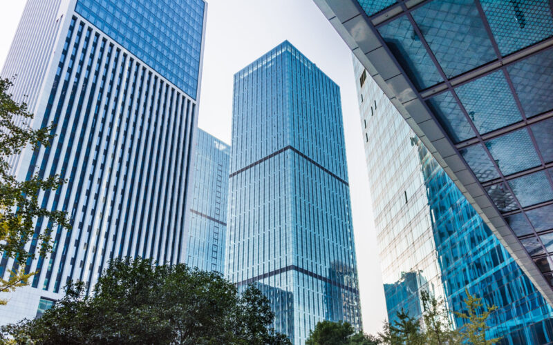 Skyscrapers from a low angle view